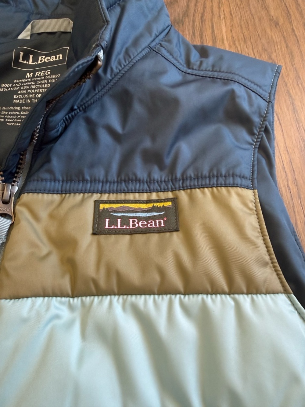 Like New LL Bean Mountain Classic Puffer Vest - Colorblock - Picture 2 of 4